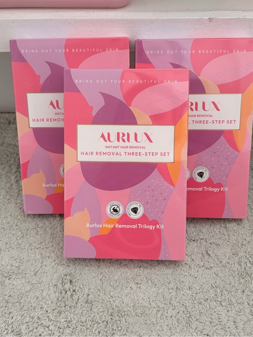 Pink Instant Hair Removal Three-Step Set